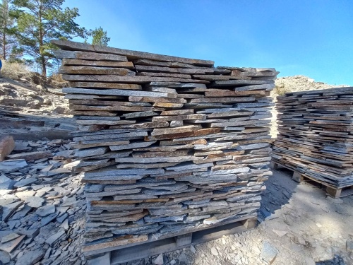 Плитняк златолит серебристый для фасада купить в Республике Дагестан